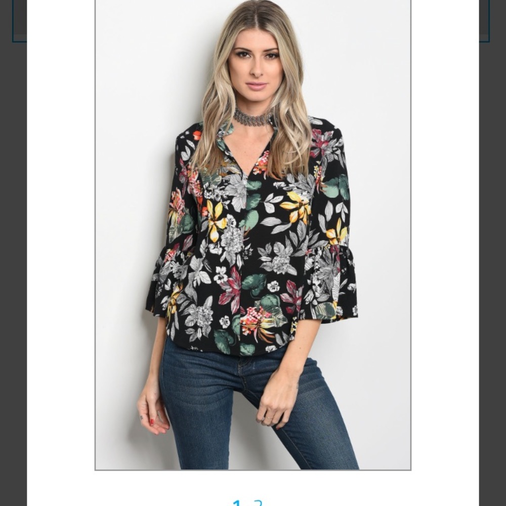 Black floral top